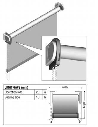 RULLEGARDIN/SCREEN ROYAL 500 Et rullegardinsystem for større vinduer med designfester og beslag. 37 mm rør benyttes opp til 260 cm og 50 mm dukrør fra 260 360 cm bredde.