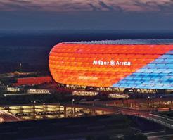 ALLIANZ ARENA MÜNCHEN, TYSKLAND Produkt: Metallocryl og Disbopox Fotballs arena