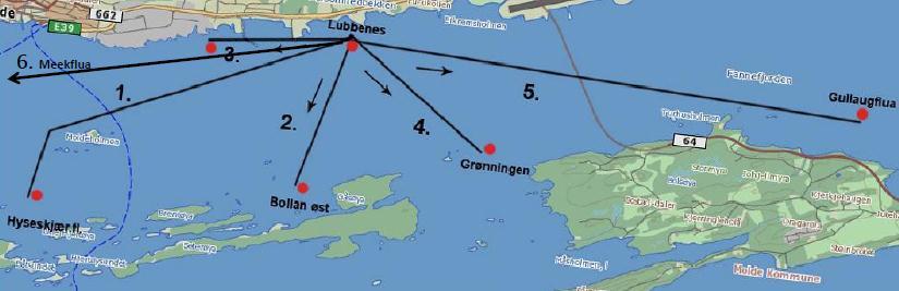 8. BANEOMRÅDET - LØPENE Alle seilaser vil foregå med utgangspunkt i start fra molo ved Lubbenes Seilsportsenter eller på Moldefjorden syd av Lubbenes/ Tøndergård ved Baneseilas.