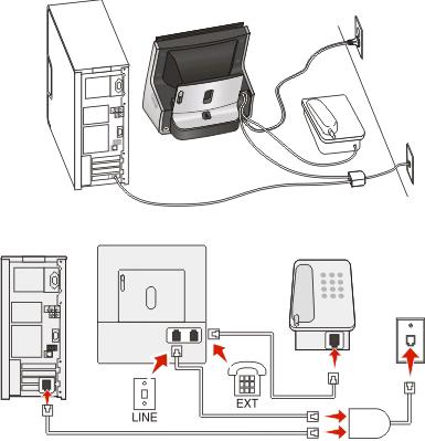 Eksempel 2: Digital Subscriber Line (DSL) Med DSL splittes en vanlig telefonlinje inn i to kanaler: tale og Internett.