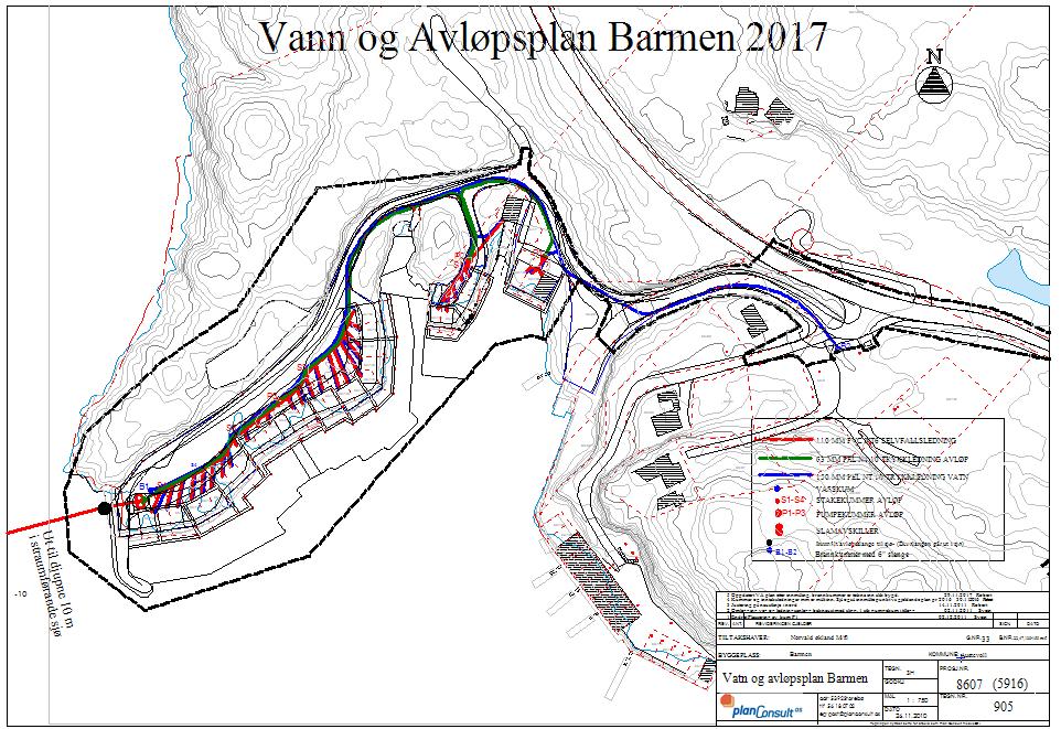 Eksisterande forhold Alle vassrøyr og avløp er laga klar til kvar tomt men ikkje tatt i bruk endå.