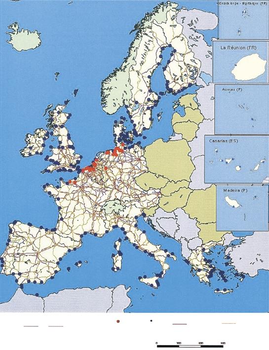 OVERSIKTSPLAN OVER DET TRANSEUROPEISKE TRANSPORTNETT (tidsramme 2010) SJOØHAVNER KATEGORI A