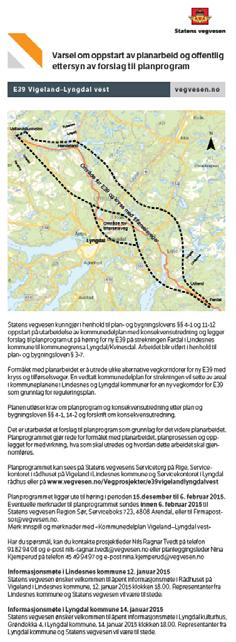 E39 Vigeland Lyngdal vest