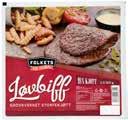 Folkets løvbiff 2x100g (150,00/kg) Chili cheese/ mozarella sticks 250g,