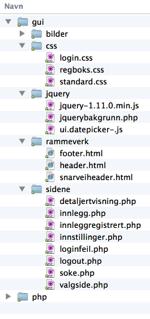 3.3 Nettsiden - View Dette kapittelet vil ta for seg hvordan view delen av nettsiden er bygget opp. Figur 3.2 viser mappestrukturen gruppen har.