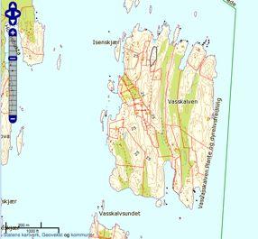 VASSKALVEN Skildring av området Vasskalven er ei av dei inste øyane i Tjømeskjergarden. Øya er prega av mykje hytter og fritidsbustadar.