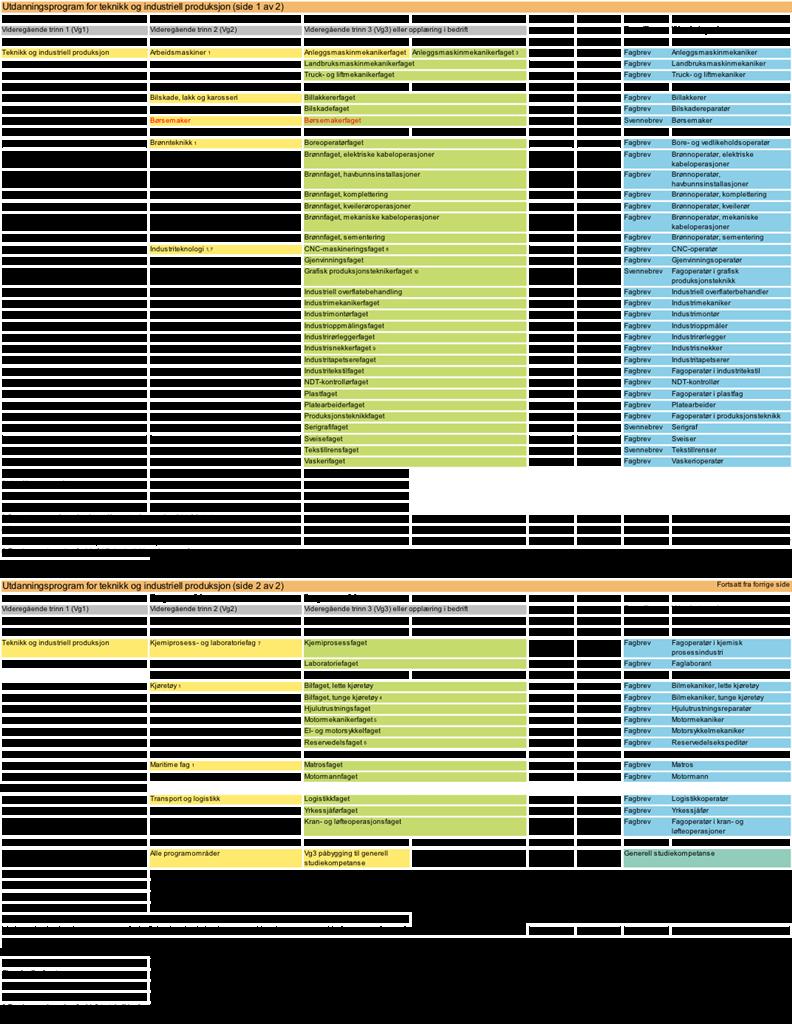 1. TEKNIKK OG INDUSTRIELL PRODUKSJON Utdanningsprogram for teknikk og industriell produksjon blir ofte beskrevet som en del av kjerneområdet av fagopplæringen og de tradisjonelle yrkesfagene (Høst