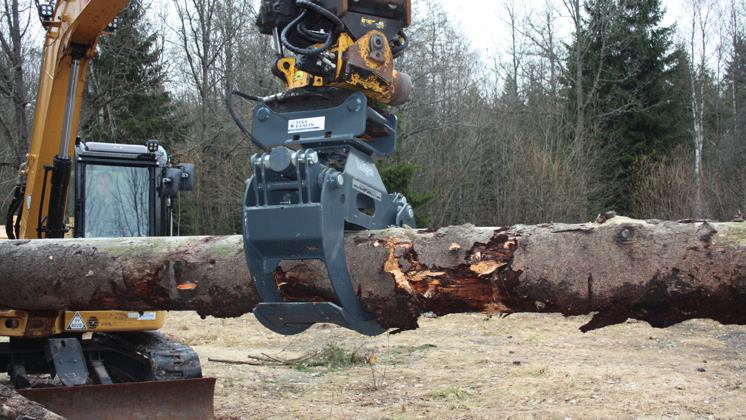 Kan leveres med radiostyring for et tillegg på 8 000,- Uniforest trefeller er en kraftig klype i hardox.