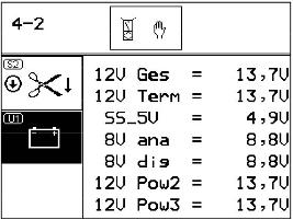 Pos: 3.5.3 /BA/-----Seitenumbr uch------ @ 0\mod_967536_0.doc @ 469 Kontrollenhet Komfort Pos: 3.5. /BA/Info-C enter/ladewagen/h auptmenüs/h auptmenü 4 Ser vice/diag nose Versorgungsspannungen @ 0\mod_0093657963_06.