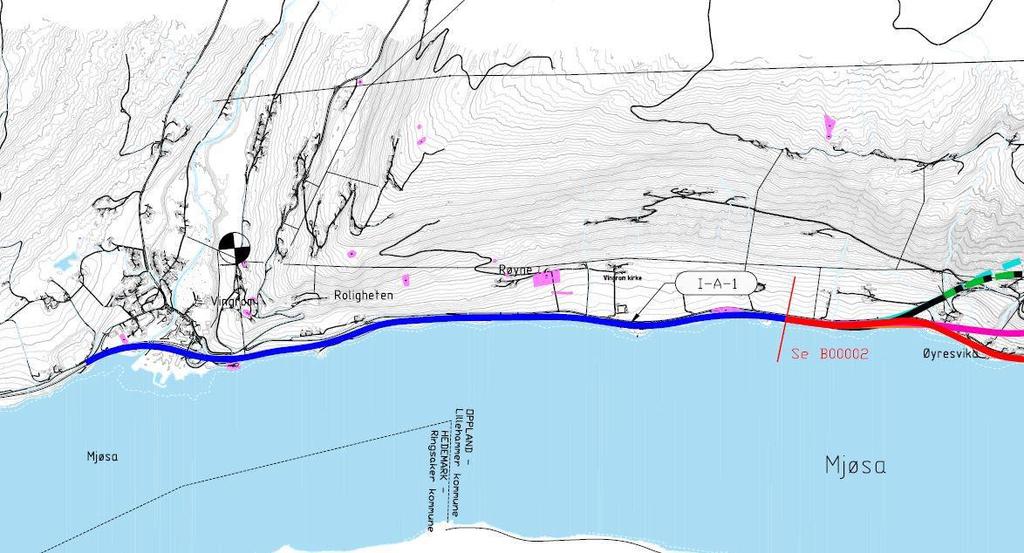 km/time. Løsningen knyttes til vedtatt plan for Biri Vingrom rett nord for krysset på Vingrom.