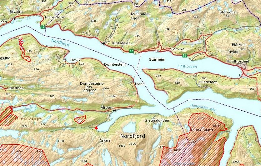 Side 3 av 9 Stårheim kraftverk, Eid kommune Kraftverket vil nytte eit fall på 214,5 meter mellom kote 246,5 og kote 32 i Stårheimselva.