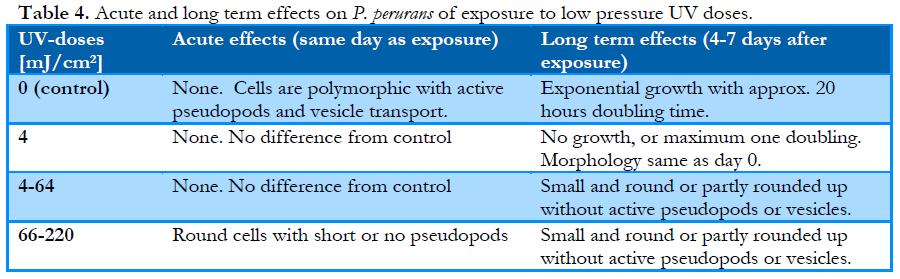 Evaluation of UV