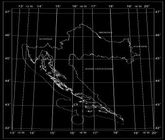 Državni koordinatni sustavi u Gauss-Krüger-ovoj projekciji Gauss-Kruger-ovom projekcijom, područje RH je podijeljeno na zone širine 3 stupnja geografske dužine.