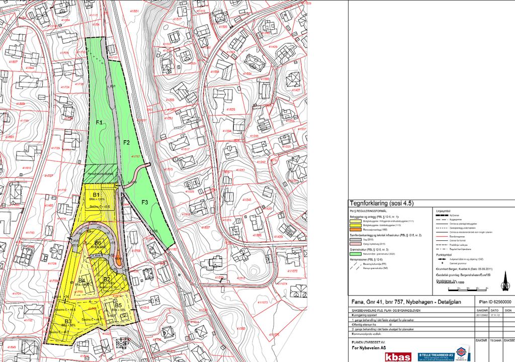 Trafikkutredning Nybøvegen 7 3 PLANFORSLAGET Det er foreslått å bygge 40 nye boenheter i planområdet. Parkering i kjeller. Eksisterende avkjørsel benyttes til hoveddelen av planområdet.