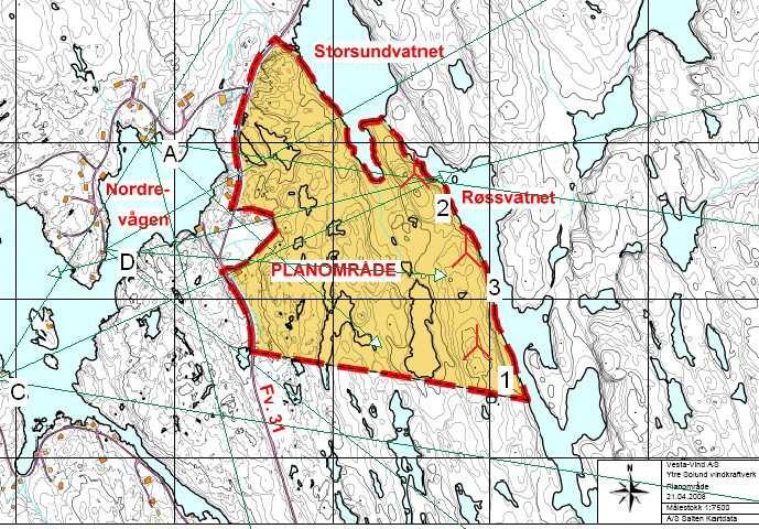 2.2. Støy Plassering av de tre turbinene er endret ca. 200 m lengre øst for Nordrevågen.