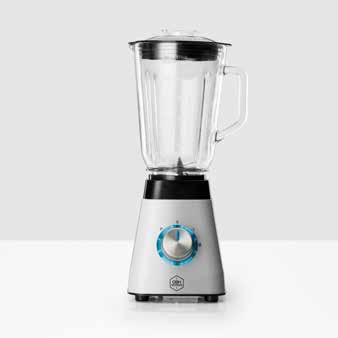 pris: 1 499,- Effekt: 1400 W Blender Pro Mix 1,75 l glasskanne Blender i rustfritt stål 3 forhåndsinnstilte programmer for isknusing, smoothie og intervall Trinnløs hastighetsinnstilling Til kald og