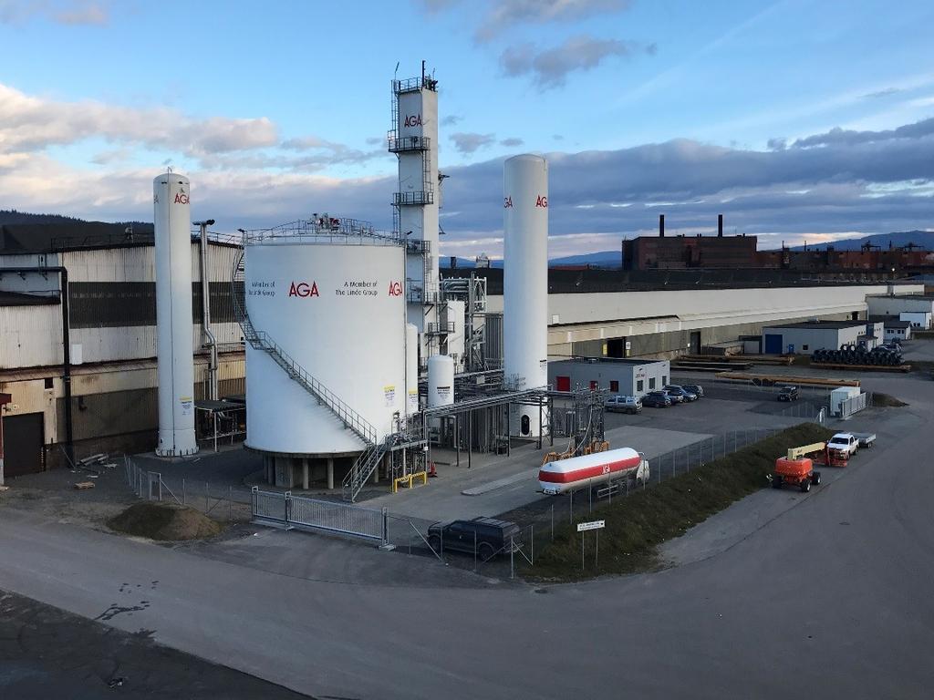 1. Luftgassfabrikken i Mo i Rana AGA bygde på oppdrag fra Celsa Armeringsstål AS, Luftgassfabrikken i Mo i Rana. Luftgassfabrikken (ASU Air Separation Unit) stod ferdig i Mai 2014.