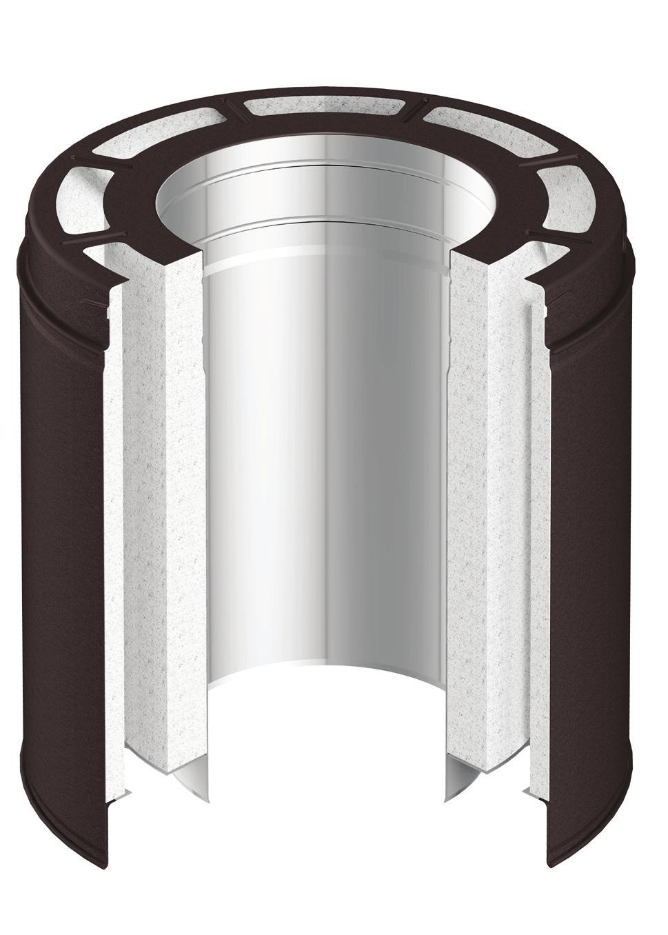 Monteringsveiledning Safety-Vent-ir Ø150mm stålpipe med innebygget isolert friskluftsystem.