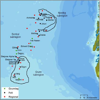 Bunnfauna Faunaen i Region II deler seg inn i samme subregioner som i tidligere år, og inndelingen stemmer overens med subregionene identifisert ut fra de øvrige parameterne.