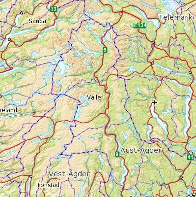 Takseringsområder Øvre Setesdal Aust- og Vesthei (Bykle) Midtre Setesdal Vesthei (Njardarheim) Vestre Setesdal Vesthei (Sirdal Valevatn) Søndre Setesdal Vesthei (Bygland) Figur 2 Kart som viser