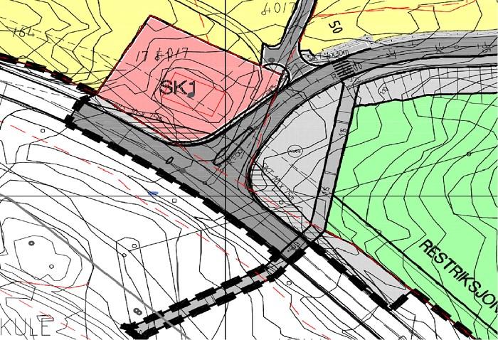 Utsnitt av reguleringsplan for Blom