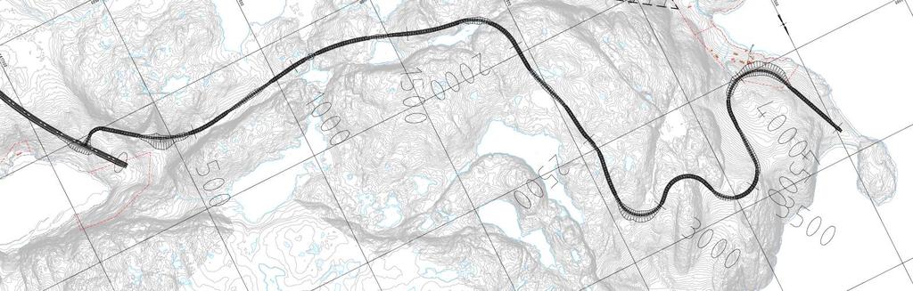 - Det legges ny veg i områder som i dag benyttes i reindriftssammenheng 3.2.4 Alternativ 2D Vegen følger samme trasé som alternativ 2C i ca 1800 m.