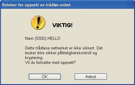 av for Dette er et Ad-hoc-nettverk, og det finnes ikke et tilgangspunkt., og skriv deretter inn Navn (SSID) og Kanal-nummer og klikk deretter på Neste.