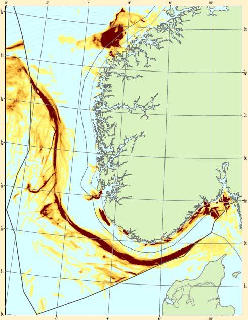 Figur 2-1 Fiske med norske og utenlandske fartøy over 15m i Nordsjøen i perioden 2014-2016.