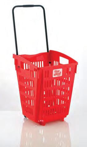 Rød plast. 52 liter. L37 x B39 x H52 cm.