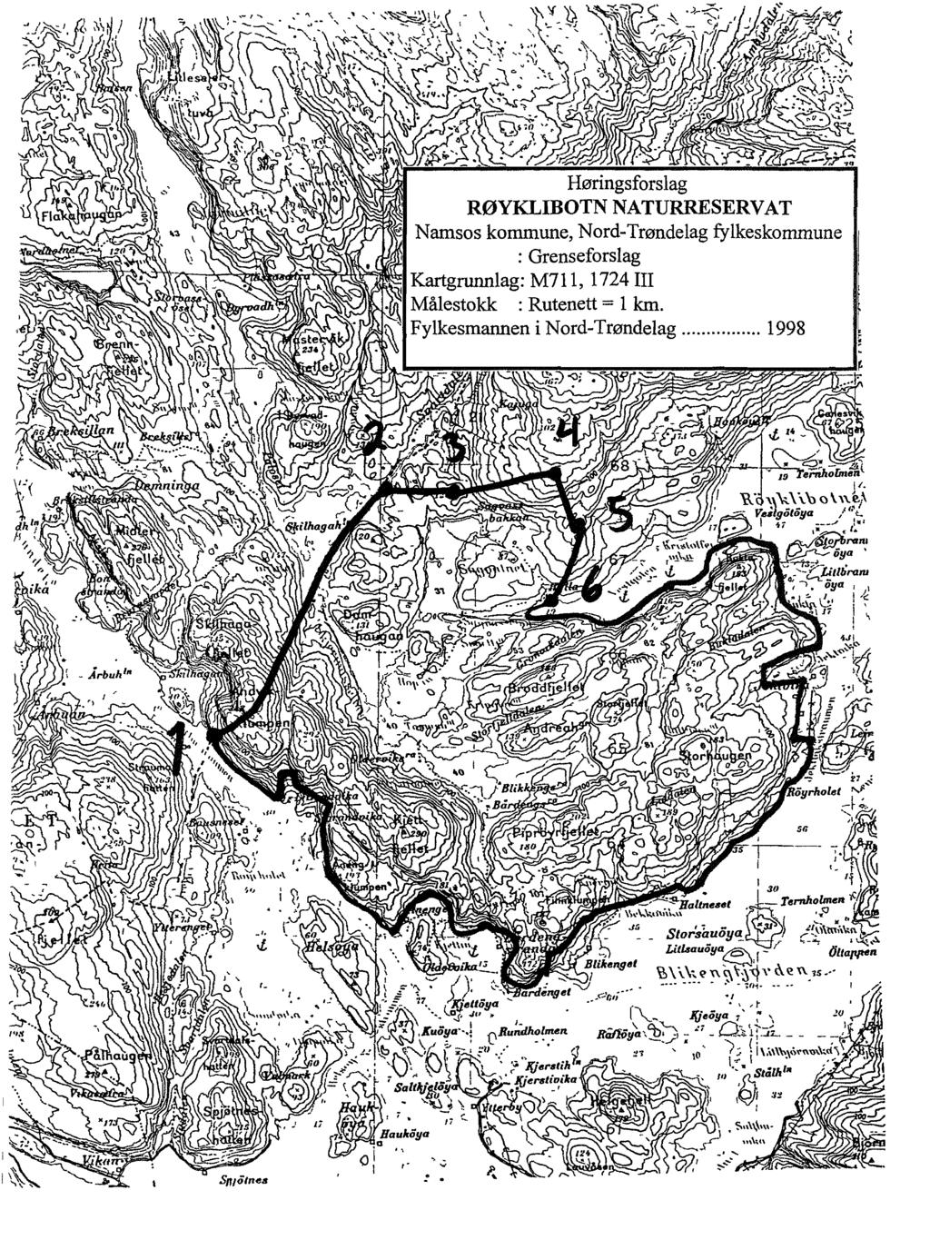 Høringsforslag RØYKLIBOTN NATURRESERVAT Namsos kommune, Nord-Trøndelag fylkeskommune : Grenseforslag ~