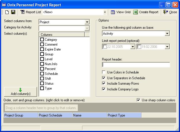 Dette bringer frem følgende skjermbilde: Opprett ny rapport Vedlikehold liste over lagrede rapporter Velg blant eksisterende rapporter Opprett Excel Regneark basert på parametere gitt i skjermbildet