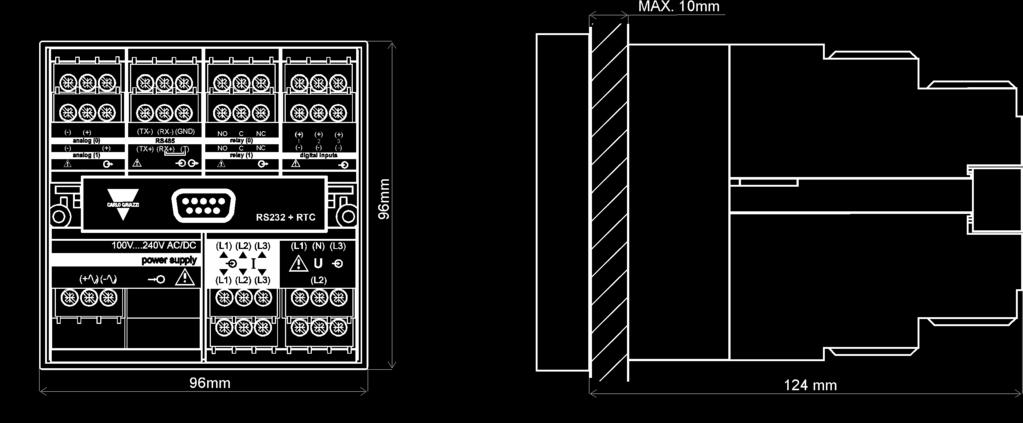 Frontpanel beskrivelse 2 1 1. Tastatur Oppsett og programmering foretaes enkelt vha.