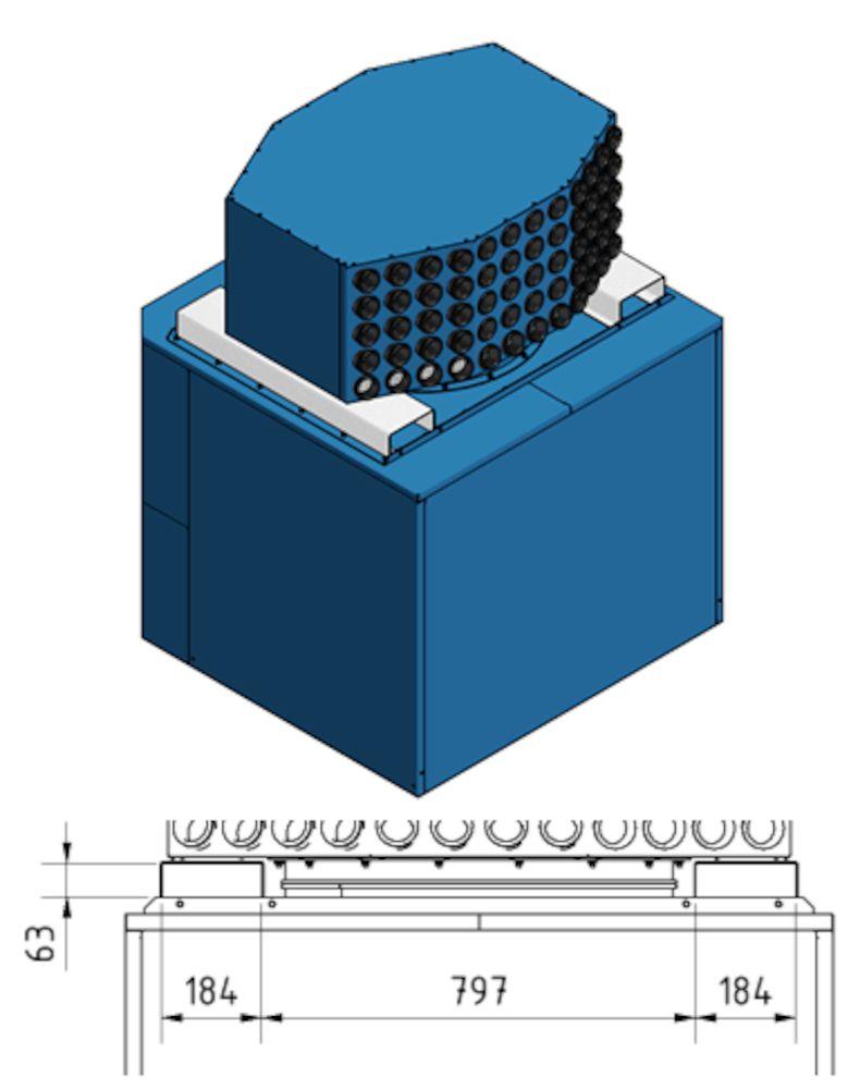 and 2400 mm (94.5 inch). Lifiting device for fork lift (Outblow and Dual Silencer) Lifting device (set, 2 pieces) for Outblow and Dual Silencer for lifting them on top of the filter.