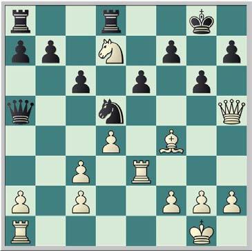 Partier fra andre klasser Hvit: Ole Morten Skogheim Svart: Roaul Abrahamsson Skandinavisk åpning, B01 Runde 7, Senior A 1.e4 d5 2.exd5 Dxd5 3.Sc3 Da5 4.d4 Sf6 5.Ld3 Lf5 6.Sf3 e6 7.0 0 c6 8.Te1 Lxd3 9.
