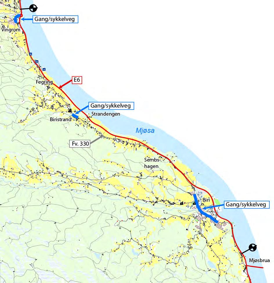 6-(35) E6 BIRI - VINGROM - KOMMUNEDELPLAN. EN TRAFIKKSIKKERHETSMESSIG VURDERING AV FV. 330 2. SITUASJONSBESKRIVELSE Fv330 er en typisk lokalveg.