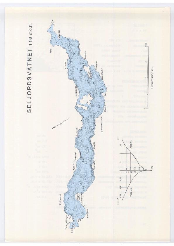 Vedlegg II: Dybdekart over Seljordsvann (etter