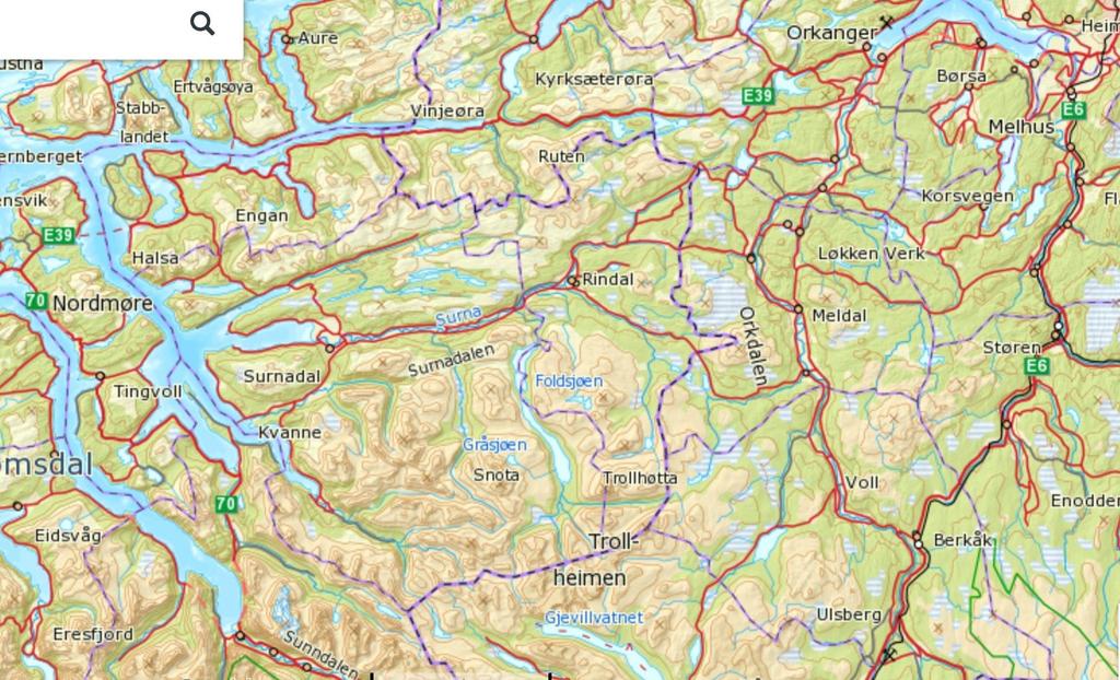 Nordmøre (del 1) E39 Betna-Stormyra Fv 65 Storås-Fannrem E39