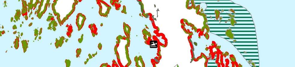 Dersom ein utelukkande analyserer strandsona med omsyn til topografi er om lag 22,4% av strandsona i Austevoll utilgjengeleg (jf. definert helling > 25 grader).