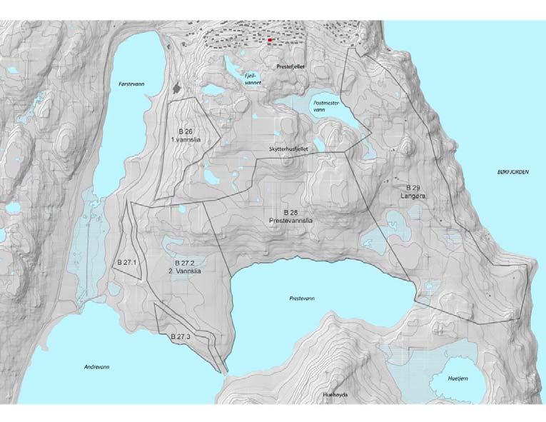 Denne analysen er ment å skulle fungere som et grunnlagsmateriale i forbindelse med den videre reguleringen og utbyggingen av boligområdene B 26, B 27, B 28 og B 29 (se figur), slik de er omtalt i