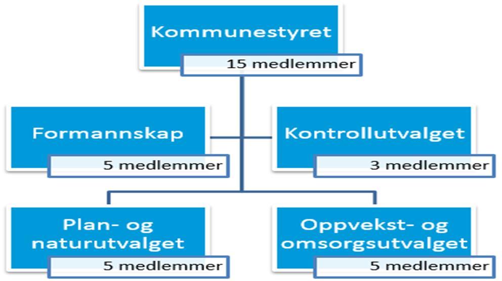 Politisk organisering i Dyrøy I tillegg har Dyrøy bl.a.: Administrasjonsutvalg, bestående av formannskapets 5 medlemmer og 2 medlemmer fra arbeidstakersiden.