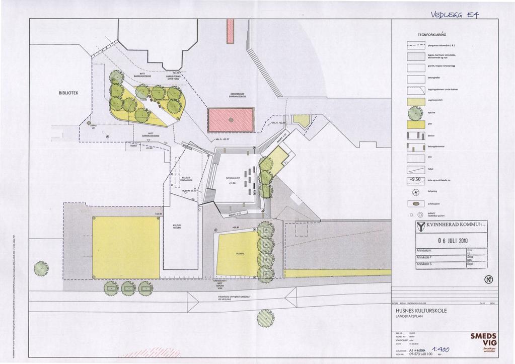 Vs-pLiE TEGNFORKLARING plangrense delonvide 1 & 2 bygulv, bardkade steindekke, eksisterende og nytt granitt, trappe-rampeanlegg NYTT 13.