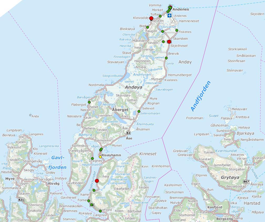 Trafikksikkerhetsplan Andøy kommune 2015-2018 Andre gjennomførte tiltak: År Vegnummer Sted Beskrivelse 2011-2014 Diverse Andøy Opprustning og vedlikehold av FV 2011-2014 Diverse Andøy Kartlegging og