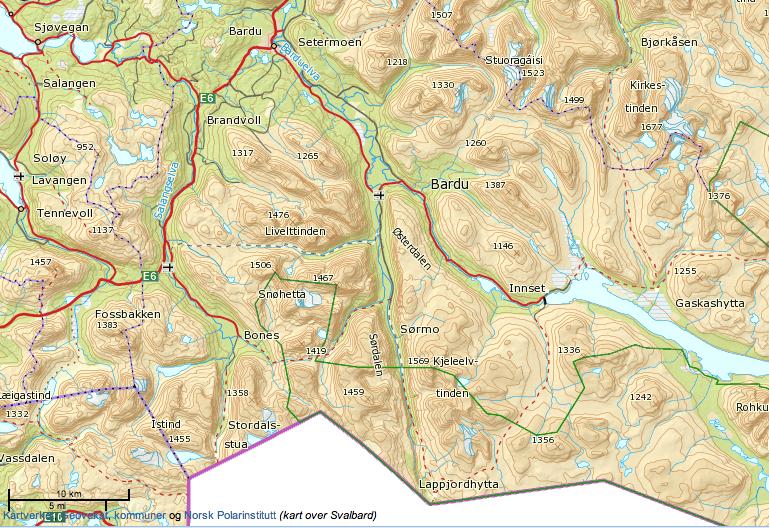 3 INNLEDNING Salvasskardelva ligger i Bardu kommune, Troms fylke, og drenerer et felt på sørsiden av Østerdalen som naturlig renner ned i Barduelva mellom Innset og Altevatnet.