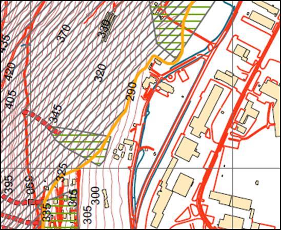 Fig. 2.4: Kart Otta skole, avd. Nyhusom. 1. Sikkerhet Skred Rapporten Skredkartlegging Sel kommune.