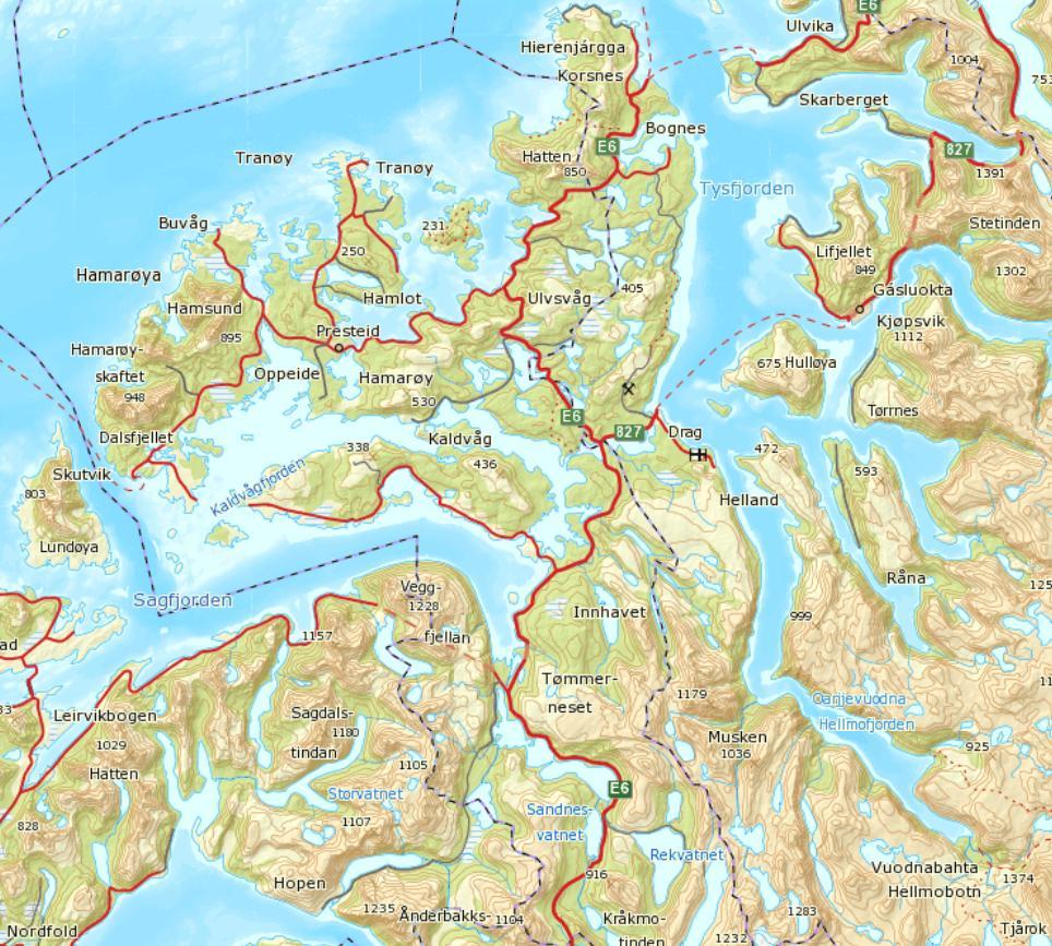 2. INNLEDNING 2.1 Bakgrunn Statens vegvesen Region nord har varslet oppstart av detaljregulering for Merkforrbakken ved Innhavet i Hamarøy kommune.