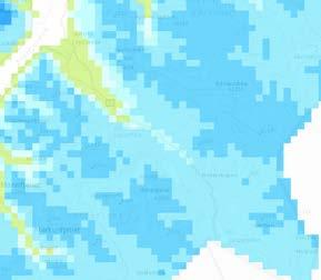 Figur 5. Snødybder 1.mai i 2015, 2014 og 2013. Grønn er bar mark, mens de lyse blå feltene indikerer snømengder fra <25 cm til mørkere blåfarger opp mot 150-200 cm snødybde (www.senorge.