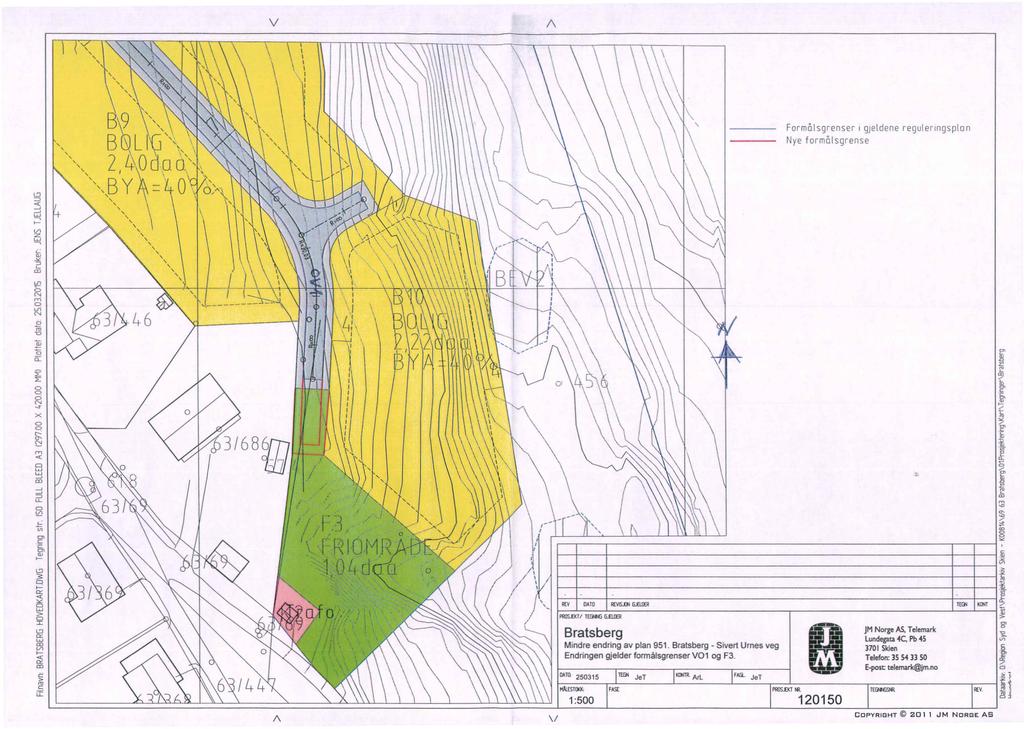 Formålsgrenser I gjeldene reguleringspton Nye formalsgrense TJELLAUG JENS Bruker: 25.03.2015 data Plottel MM) Bralsberg 420.00 X 00 (297 A3 BLEED FULL ISO str.