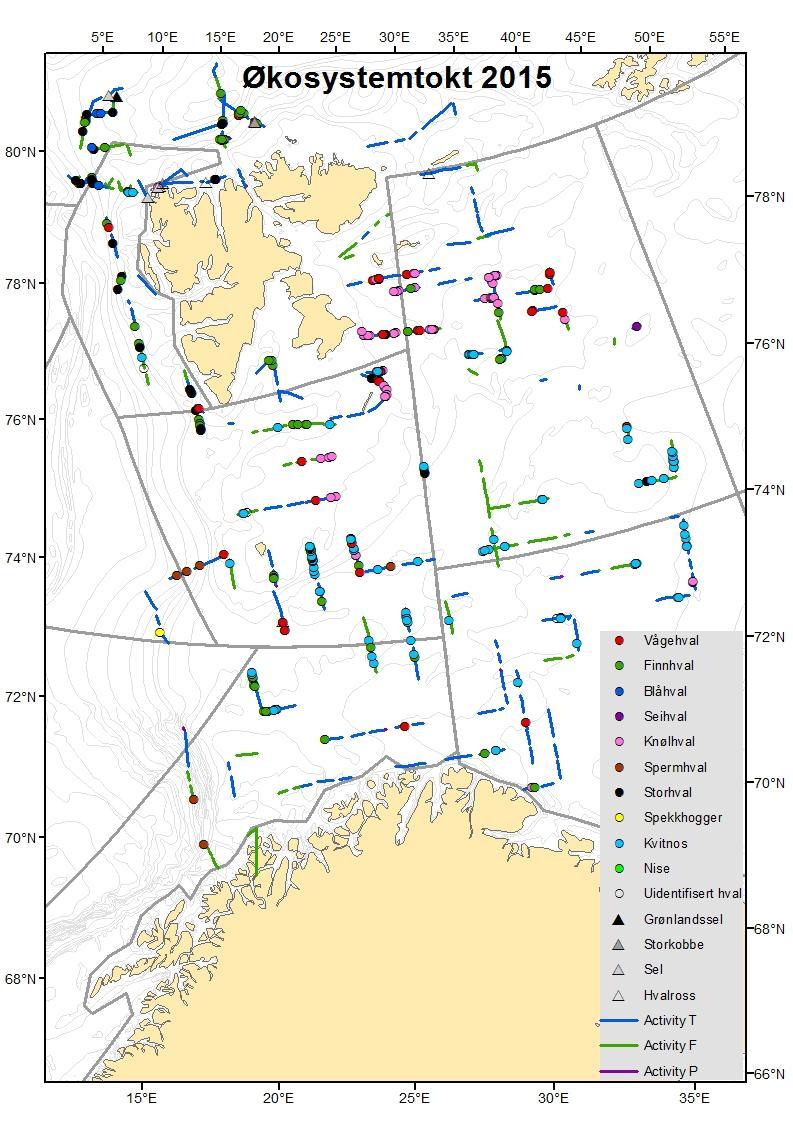 Estimatet for det totale survey-området er redusert fra de foregående tellesyklusene, men hele nedgangen er i Jan Mayen-området.