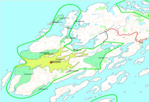 Ecofact rapport 137 Side 27 Lokalitetsnr 180490165 og 180490166 Småholmer i Vestervågen, Bliksvær naturreservat Prioritert viltområde Verdisetting: Rasteområde Viktig viltområde (Regional verdi)