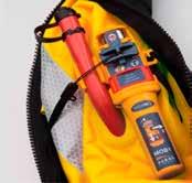 The MOB1 is compatible with both inflatable Lifejackets and suits. The MOB1 may be installed within the Lifejacket and may then activate automatically on inflation.